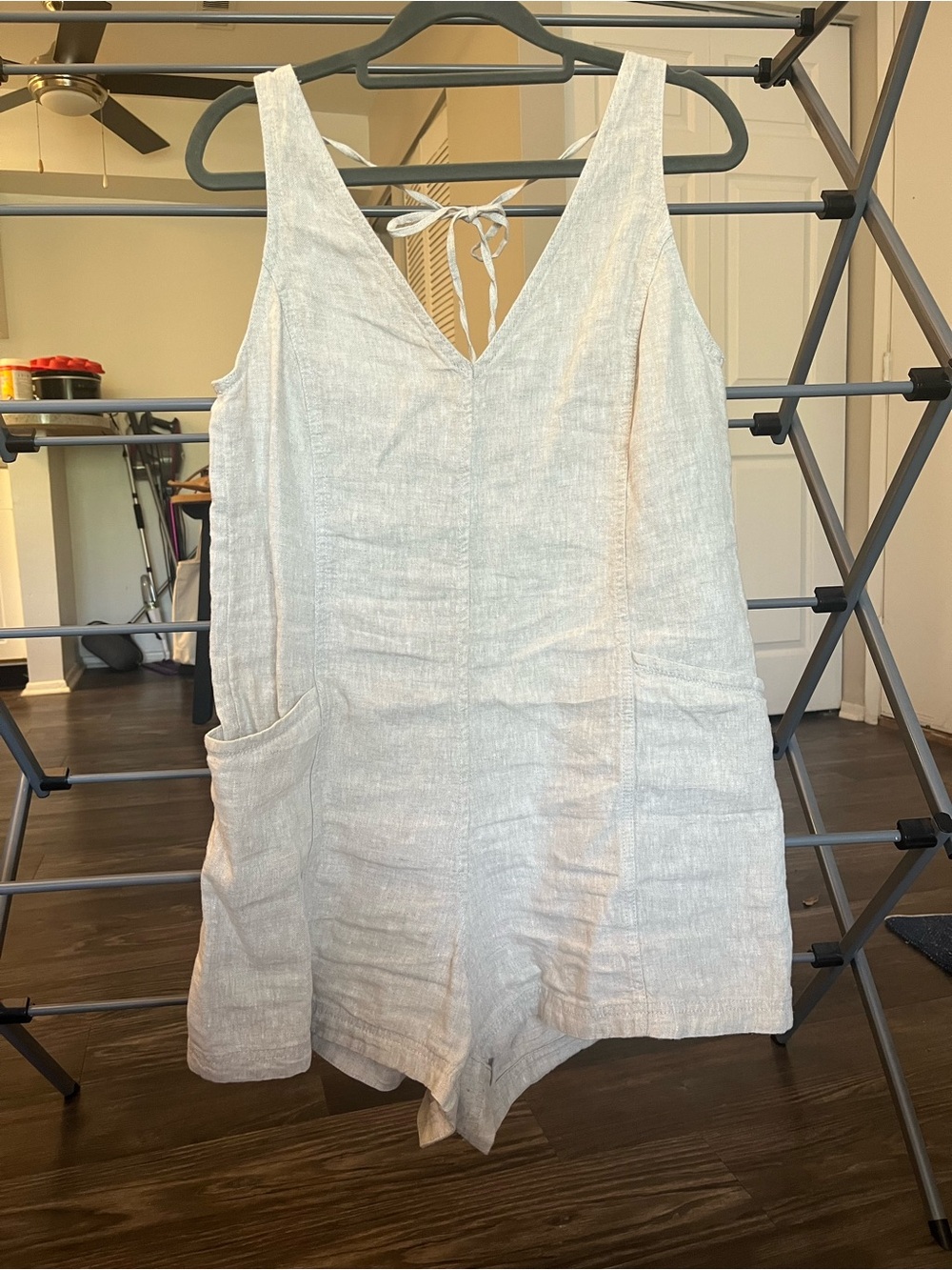 Athleta Light Beige Linen Romper